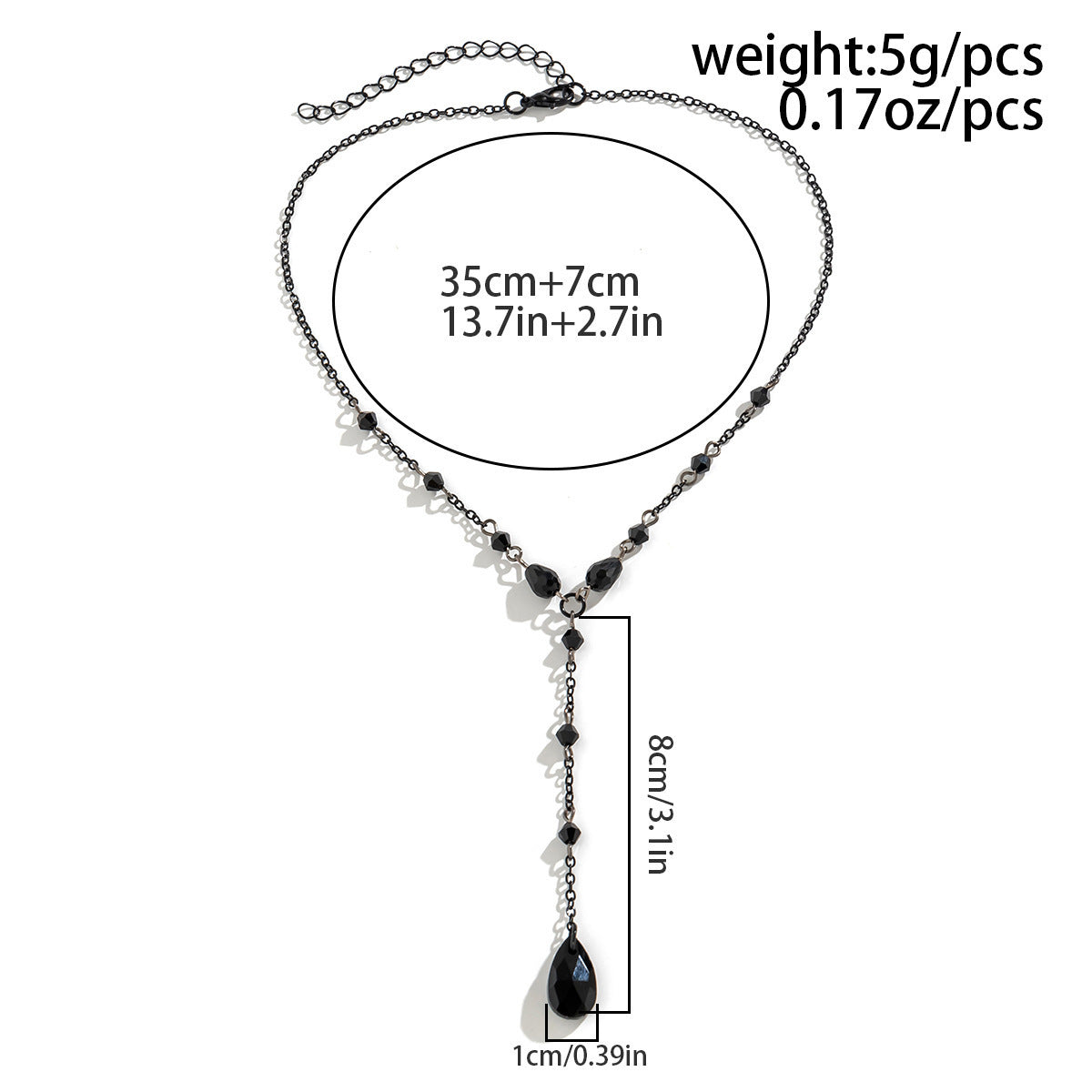 Gothic Red Necklace Crystal Tassel