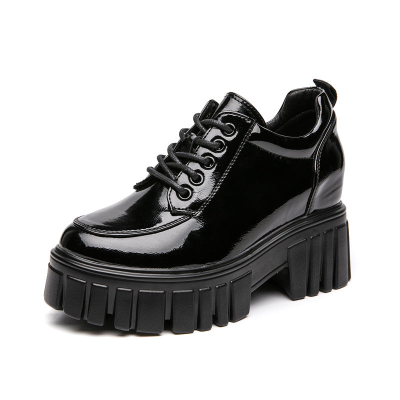 Gothic Shiny Leather Shoes Vegan Leather