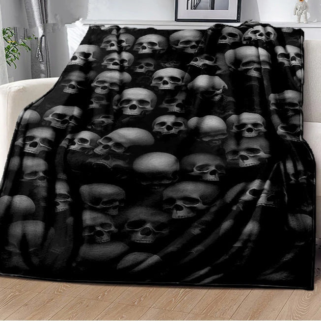 Gothic Skull Blanket gray punk
