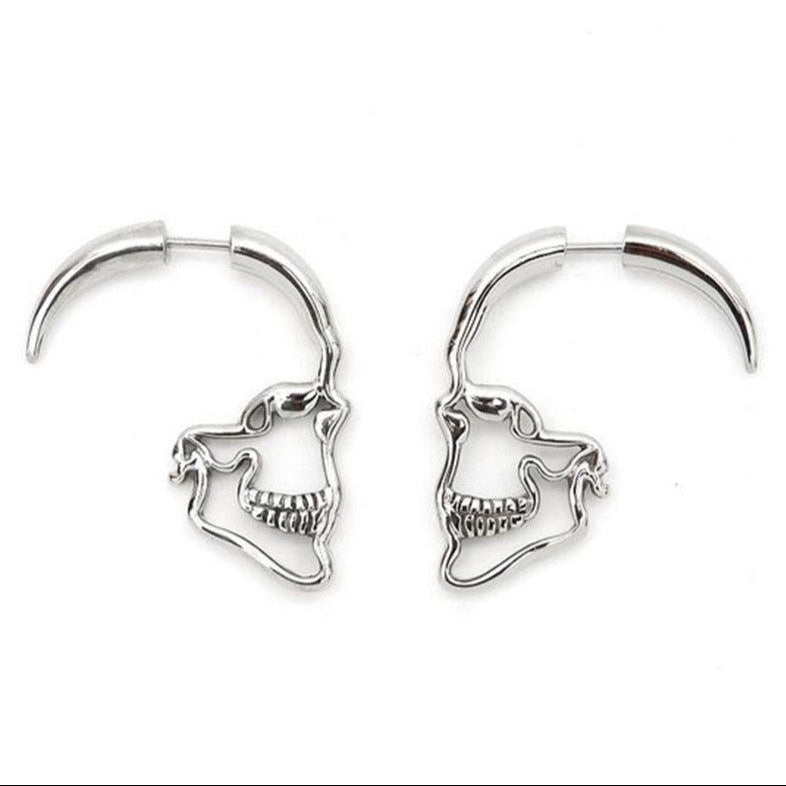 Gothic Skull Line Art Earrings