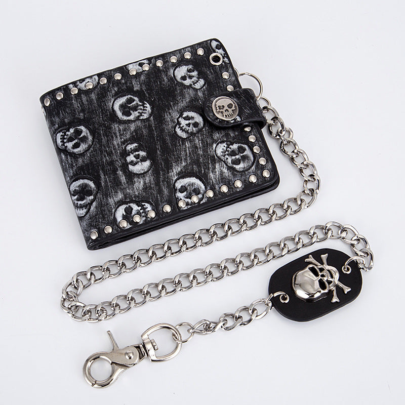 Gothic Skull Wallet with Chain