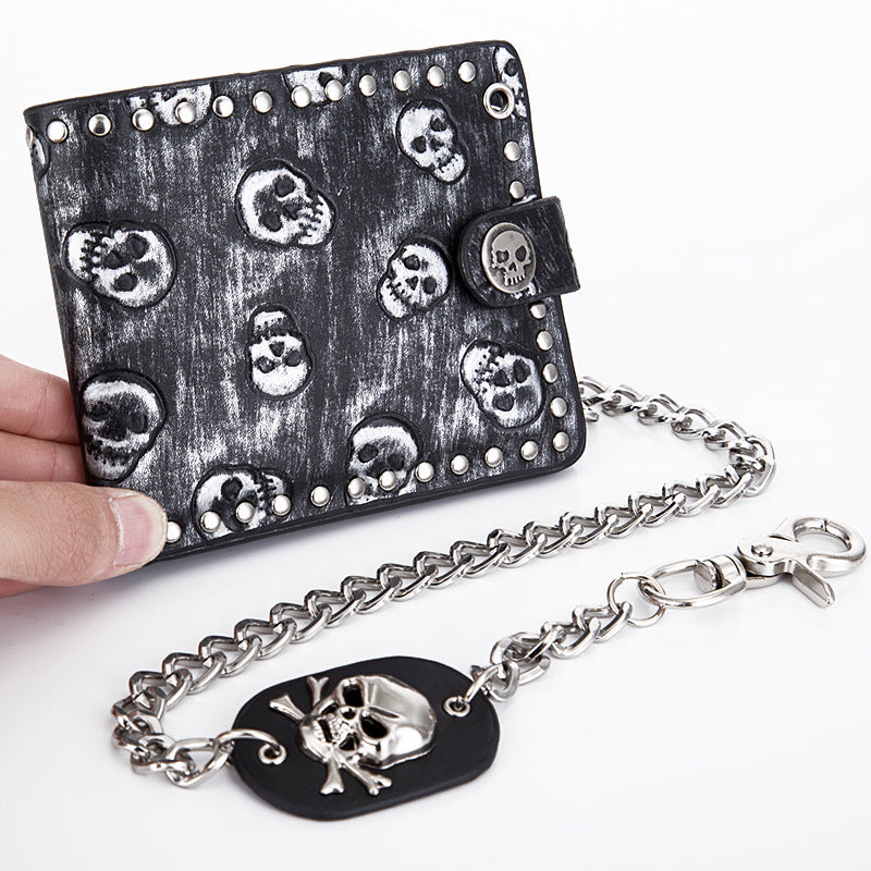 Gothic Skull Wallet with Chain clasp