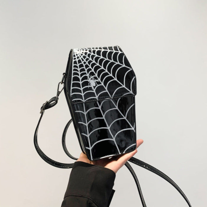 Gothic Spider Bag Crossbody with Spider Web