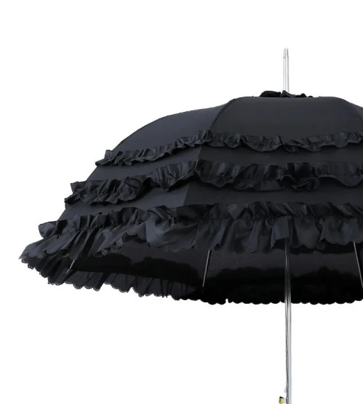 Lace Gothic Umbrella Black