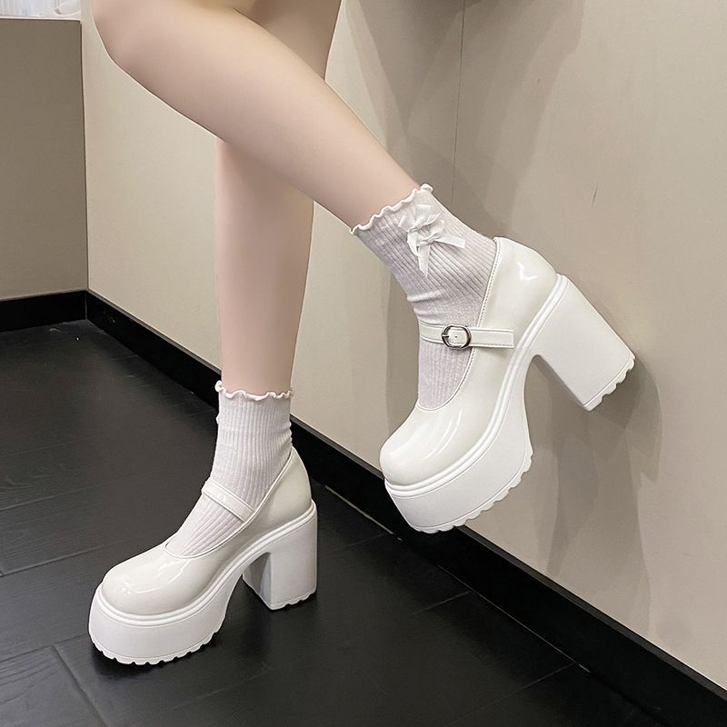 Gothic Vintage Mary Jane Shoes white