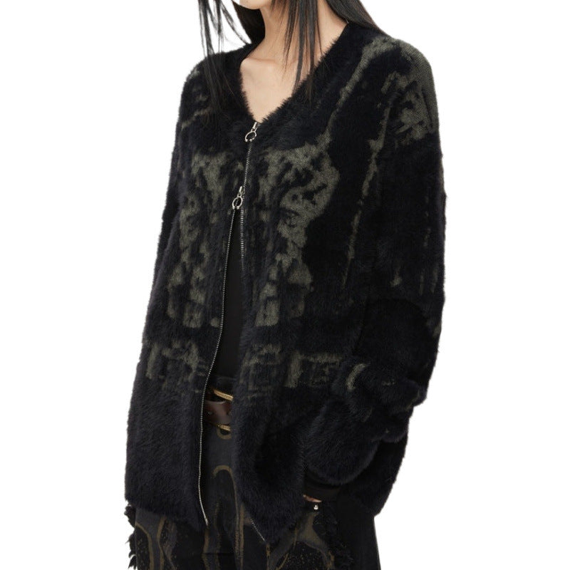 Gothic Zip Up Cardigan for Women