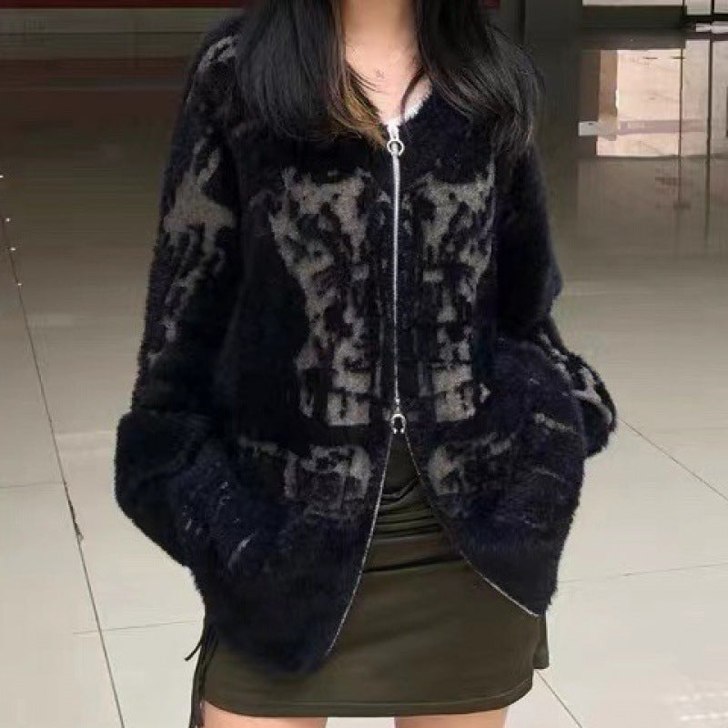 zip up sweater Gothic Zip Up Cardigan for Women