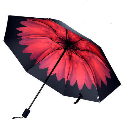 Gothic white Rose Black Umbrella
