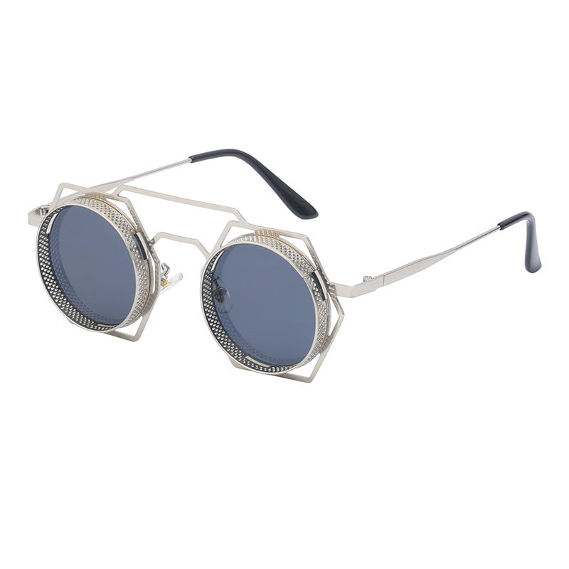 Gray Geometric Goth Sunglasses