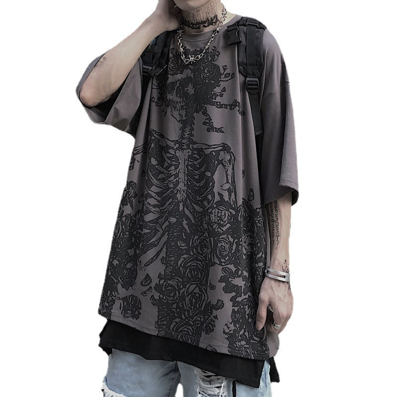 Gray Skeleton Tee for Men