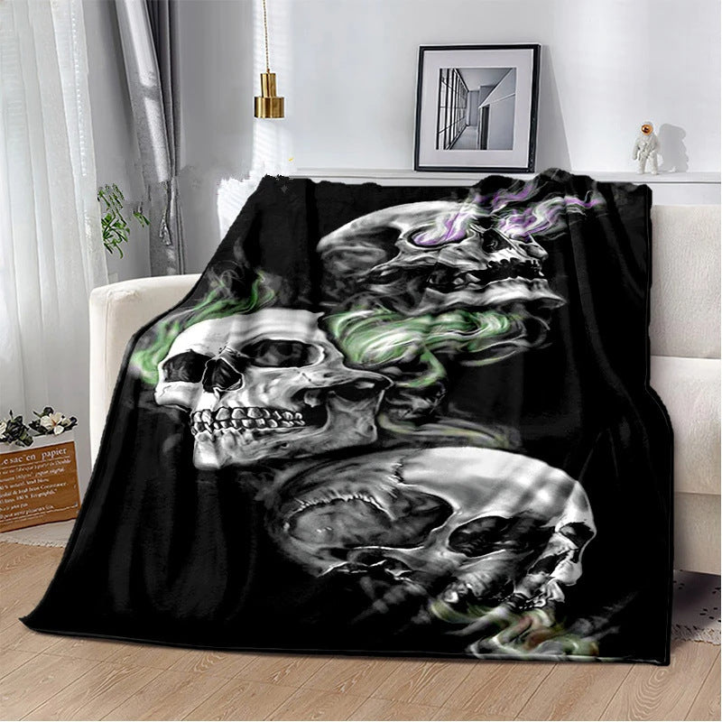 Green Foggy Skulls Blanket
