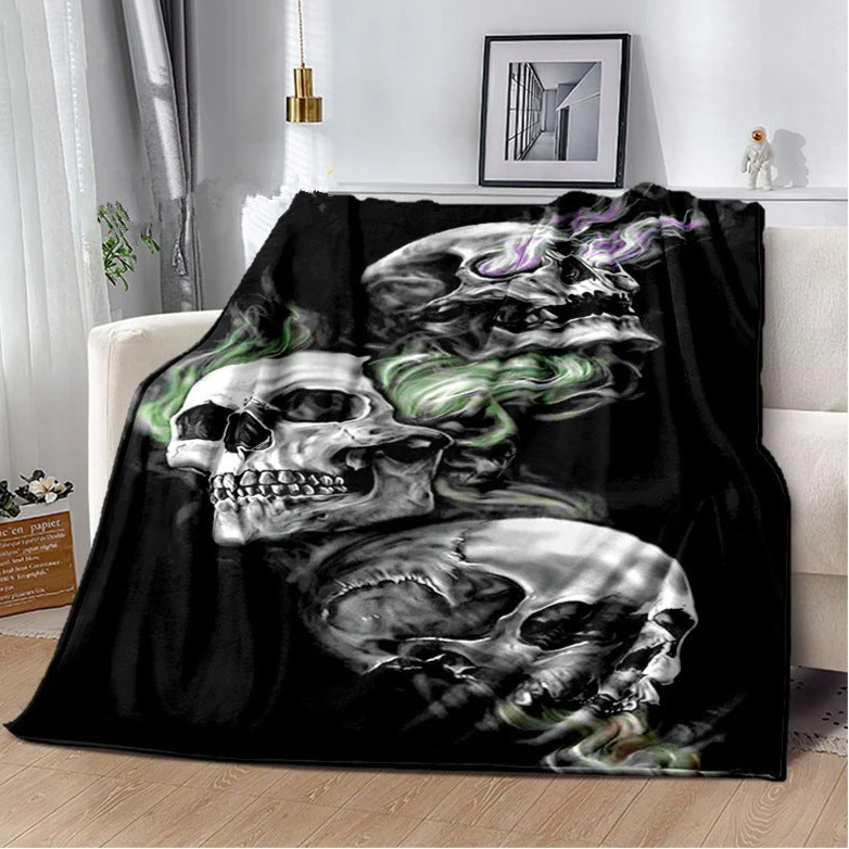 Green Foggy Skulls Blanket gothic