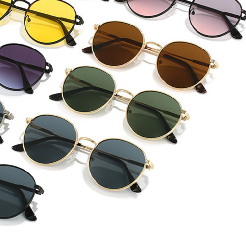 Green Goth Sunglasses Thin Frame