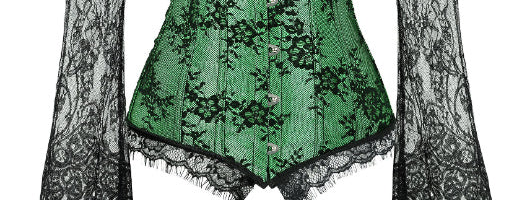 Green Long Sleeve Corset gothic