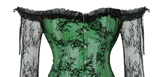 Green Long Sleeve Corset top