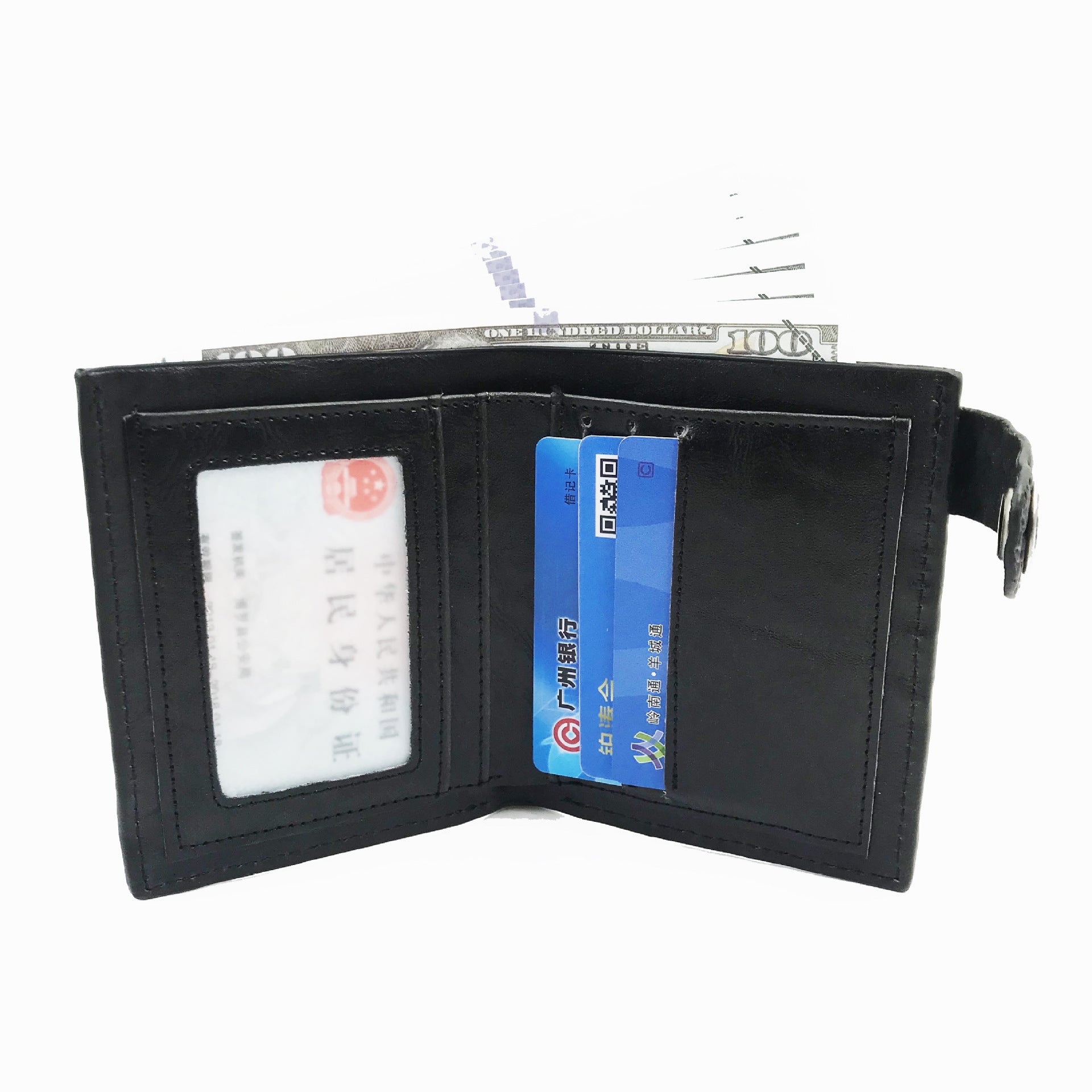 Grim Reaper Wallet Black Leather with long chain hook clasp