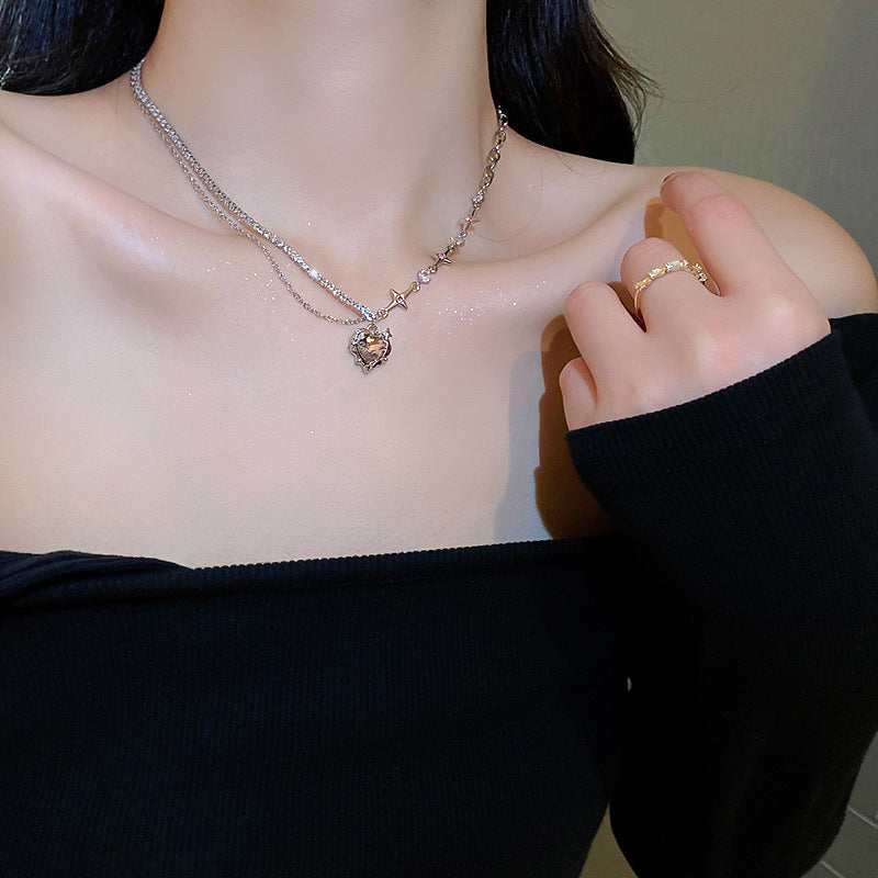 Black Heart Pendant Necklace