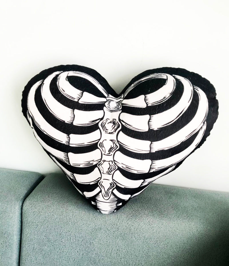 Heart shaped Skeleton Pillow