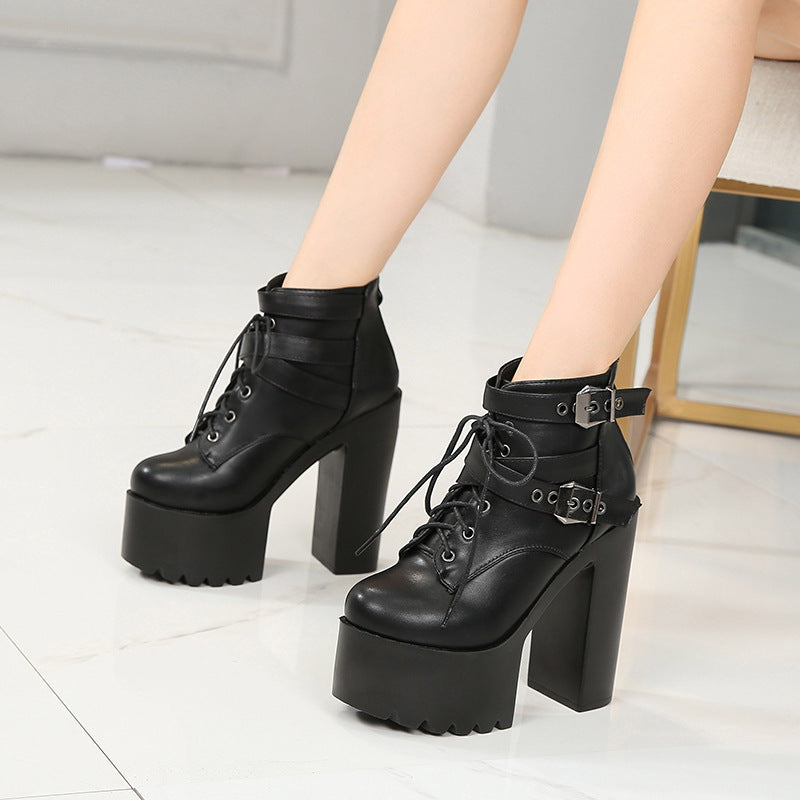 High Heel Platform Ankle Boots 5 Inches Womens
