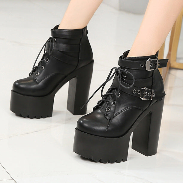 High Heel Platform Ankle Boots 5 Inches Womens