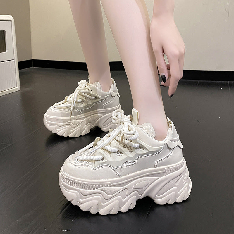 High Platform Gothic Sneaker Shoes white