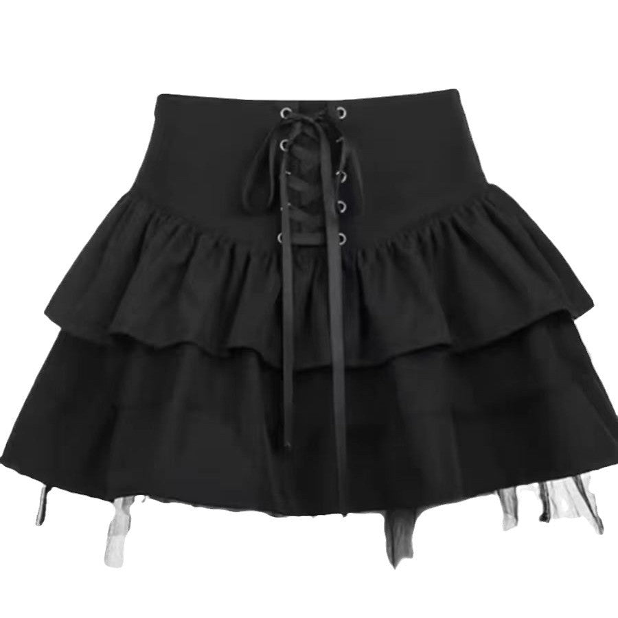 High Waist Ruffle Skirt Sexy Goth