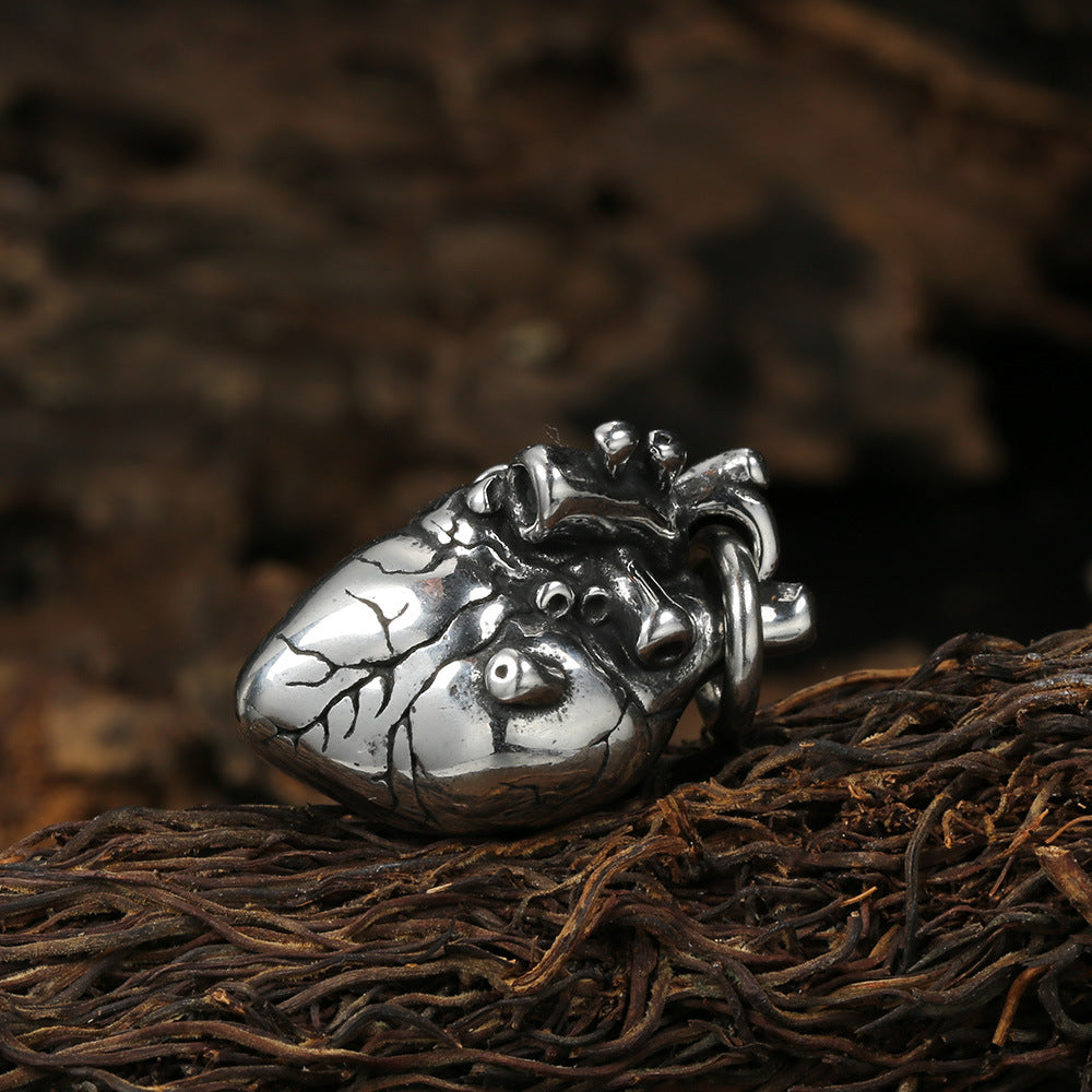 Human Heart Necklace Silver Steel