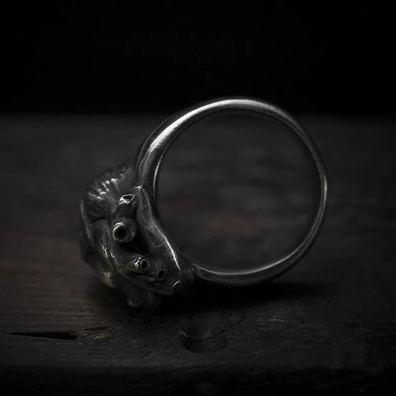 Black Human Heart Ring