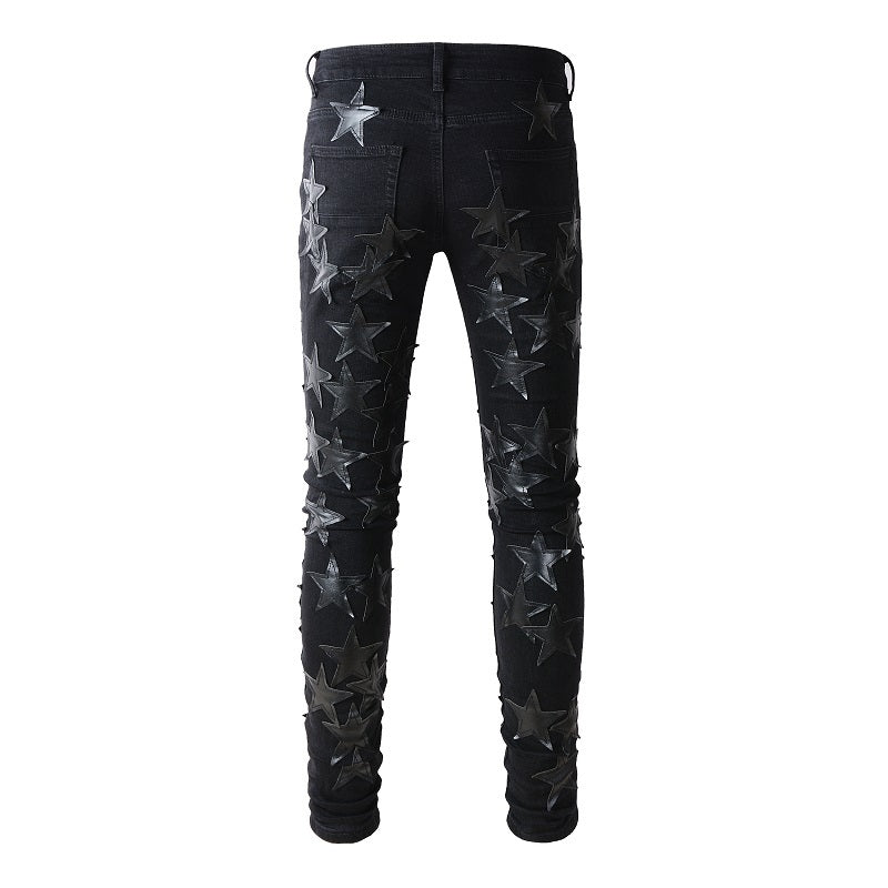 Jeans with 3D Star Patches