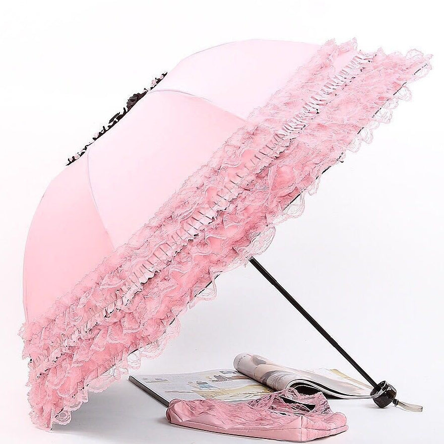 Lace Gothic Umbrella Black