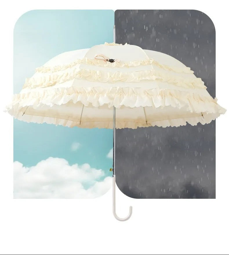 beige Lace Gothic Umbrella