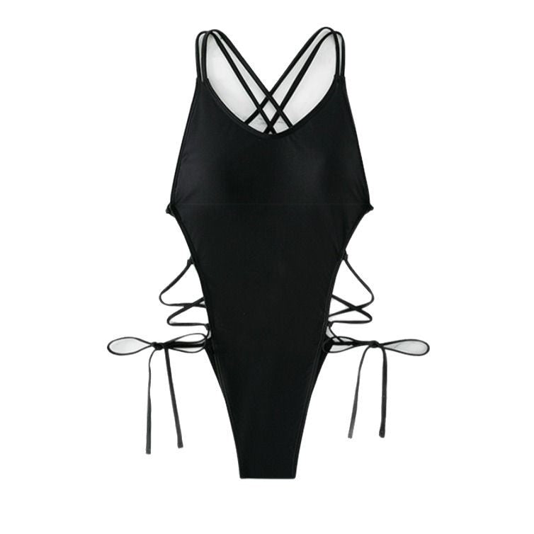 Lace Up Gothic Swimsuit One Piece