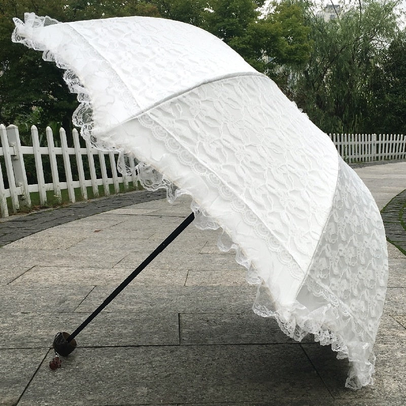 Large Goth Parasol Lace Sun Umbrella