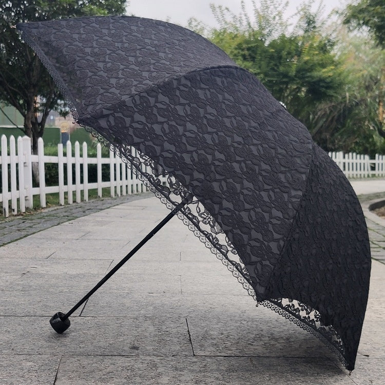 Large Goth Parasol black Lace Sun Umbrella