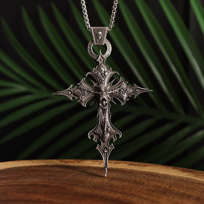Large Gothic Cross Necklace chain