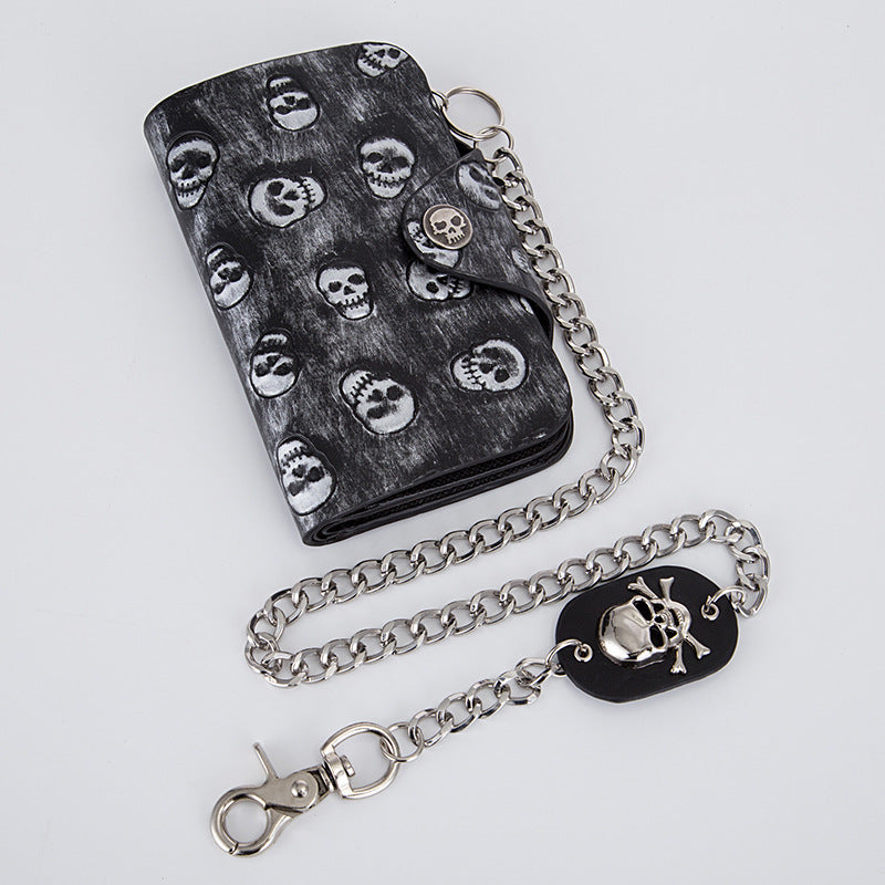 Large Skull Wallet with Chain