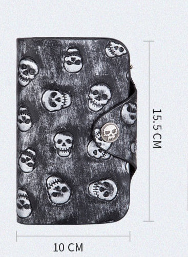 Large Skull Wallet with Chain long