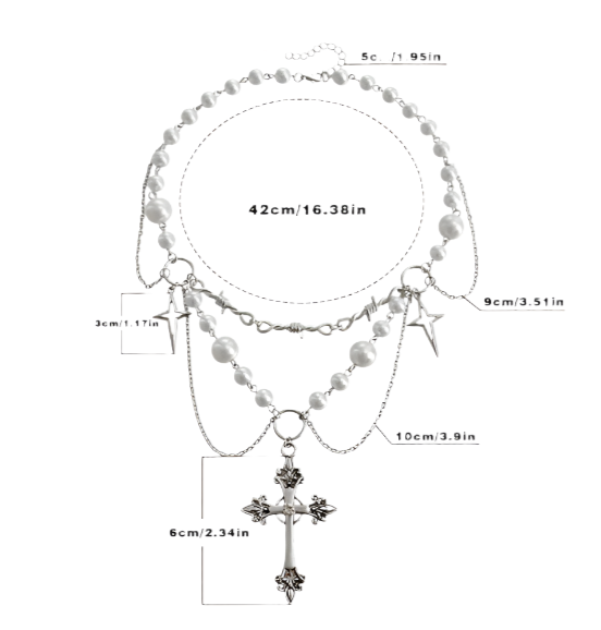 Layered Cross Star Necklace