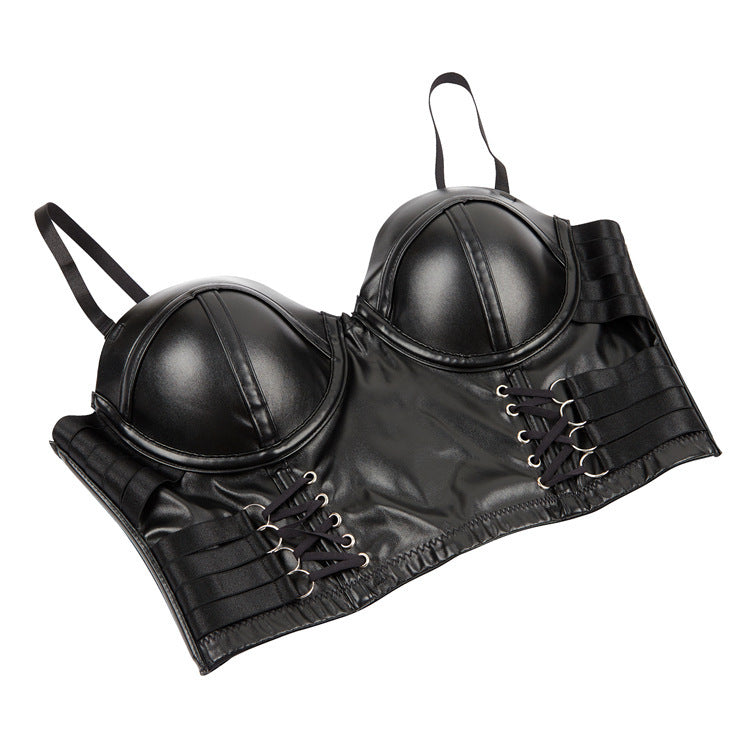 Leather Latex Gothic Crop Top Sexy