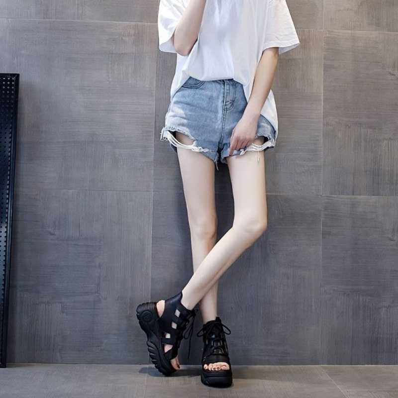 Black Leather Sport Sandal Shoes Alternative