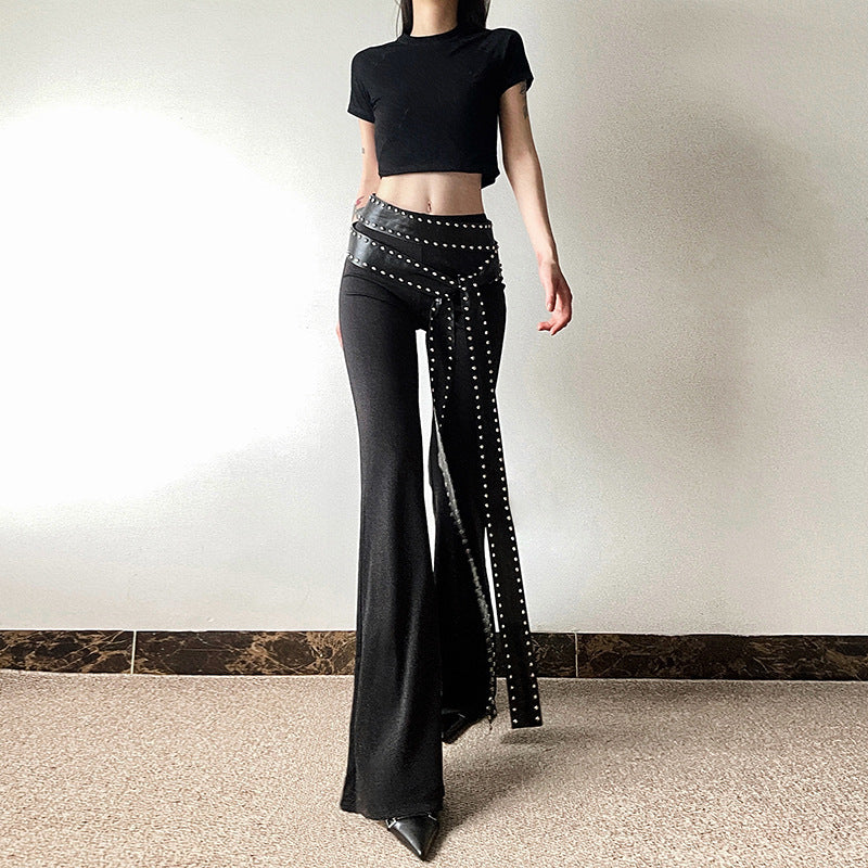 Long Belt Flare Pants