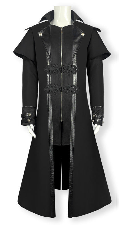 Long Black Goth Coat Jacket