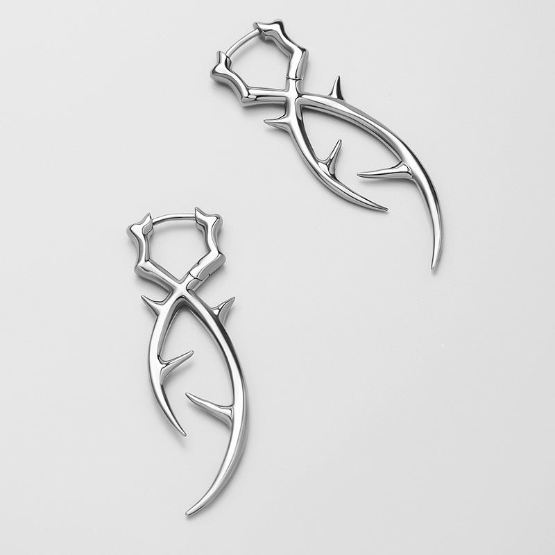 Long Thorn Earrings Steel womens