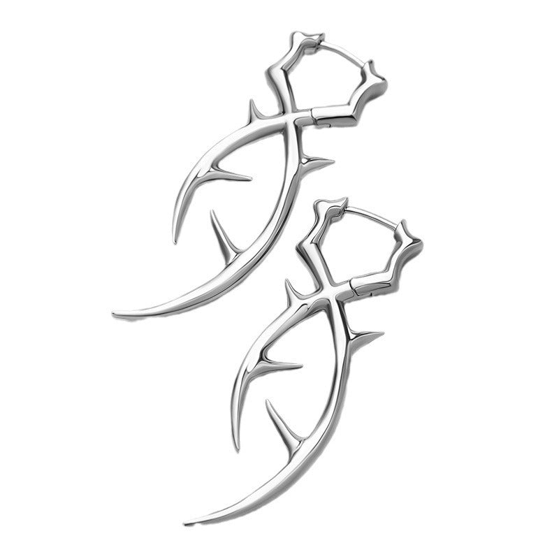 Long Thorn Earrings Steel