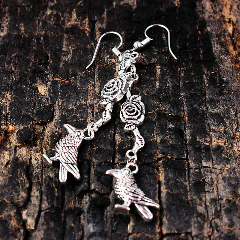 Long Vintage Bat Earrings