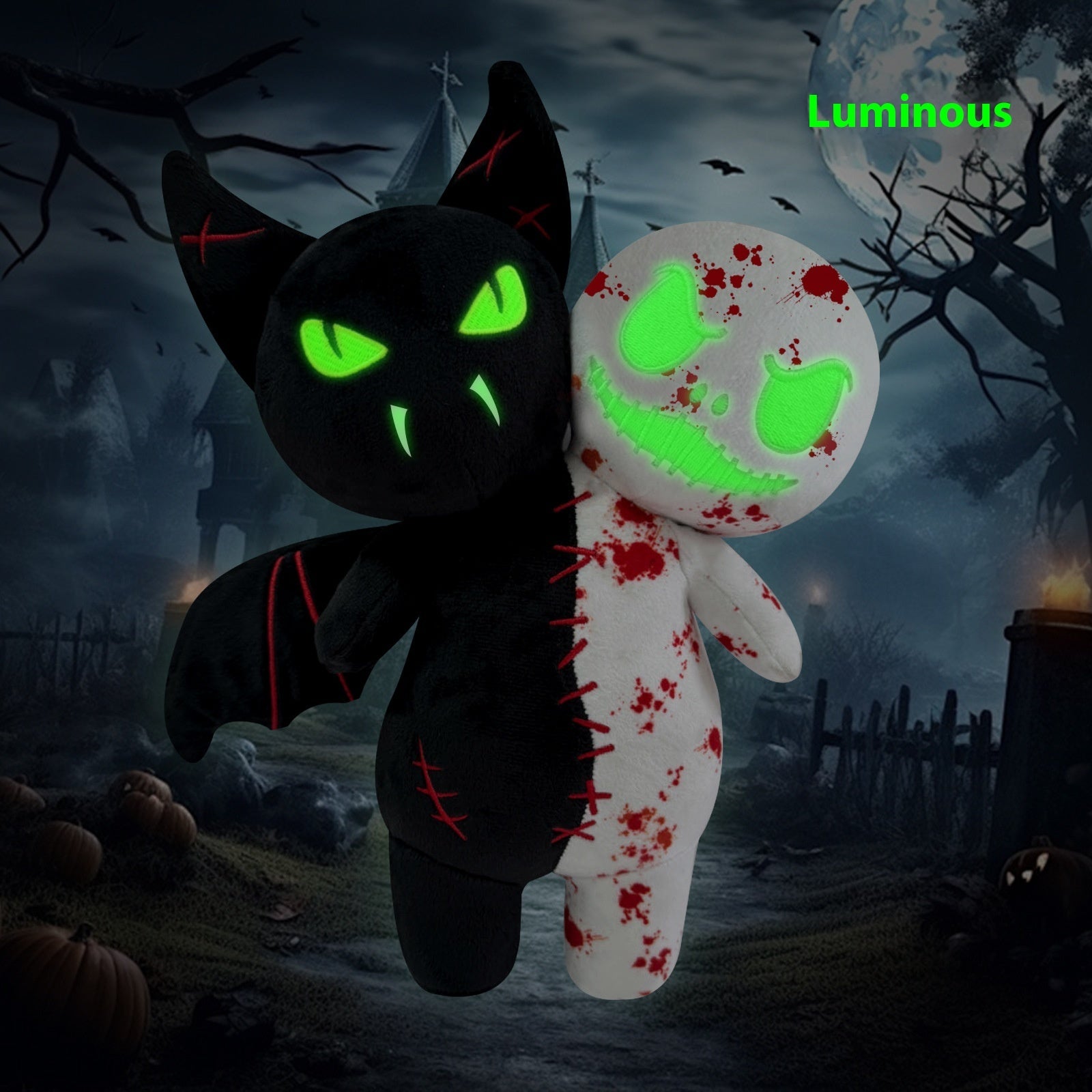 Luminous Scary Bat Spooky Plush Toy