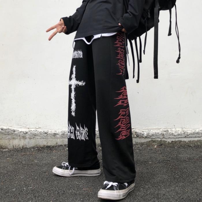 Men's Gothic Jeans with Cross Design