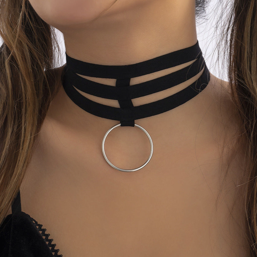 O Ring Gothic Choker Necklace for Women