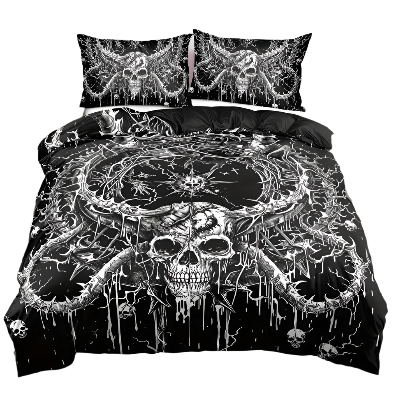 goth bedding set Octopus Skull Quilt Cover Set