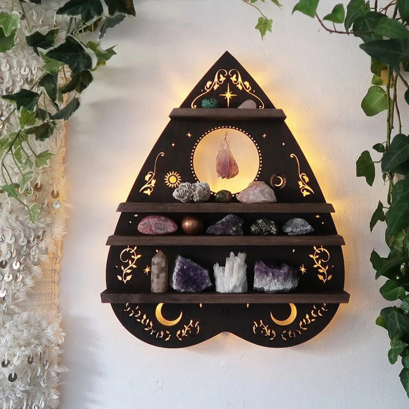 Ouija wall Shelf Rack Organizer for wall crystal display goth